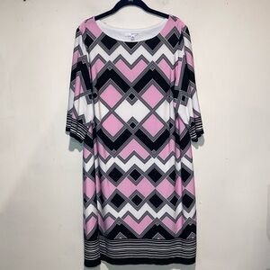 Studio Print Dress - Pink and Black Size 1X